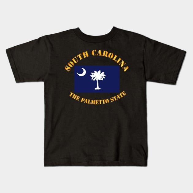 Flag - South Carolina - The Palmetto State Kids T-Shirt by twix123844